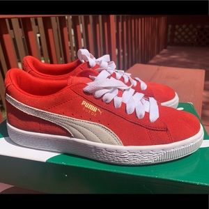 Red Puma Suede Shoes